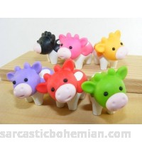 6Pcs Japanese Iwako Erasers-Cows